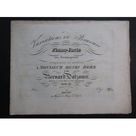 DOTZAUER Bernard Variations de Bravure op 12 Piano ca1840