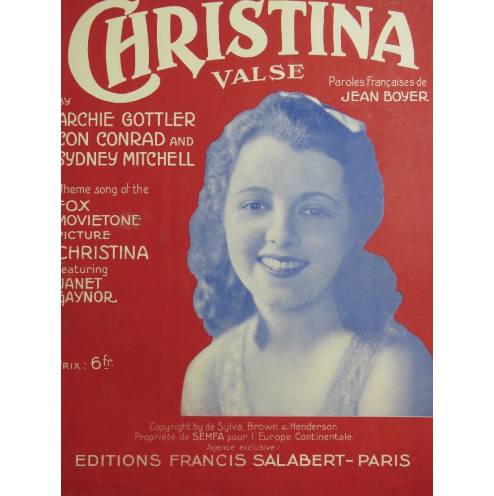 GOTTLER Archie MITCHELL Sidney D. CONRAD Con Christina Chant Piano 1929