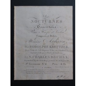 BOCHSA N. Ch. KREUTZER R. Nocturne No 6 Harpe Violon ca1820