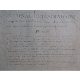 Journal Hebdomadaire Airs d'Opéra Comique Chant Clavecin ca1788