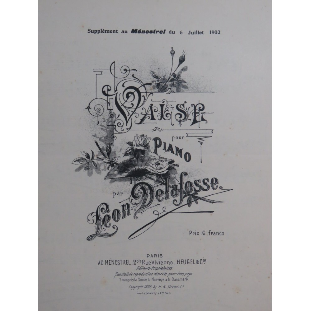 DELAFOSSE Léon Valse Piano 1902