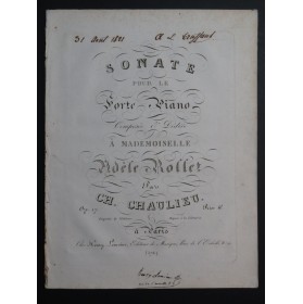 CHAULIEU Charles Sonate op 17 Piano 1821