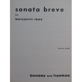 LEES Benjamin Sonata Breve Piano 1959