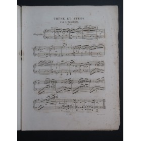 THALBERG S. Thême et Étude op 45 Piano ca1843