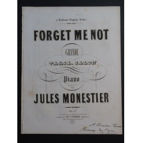 MONESTIER Jules Forget me not Dédicace Piano XIXe