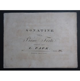 PAPE L. Sonatine Piano ca1840