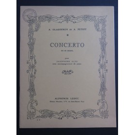 GLAZOUNOV A. PETIOT A. Concerto Piano Saxophone