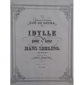 SEELING Hans Recueil de Pièces pour Piano ca1860