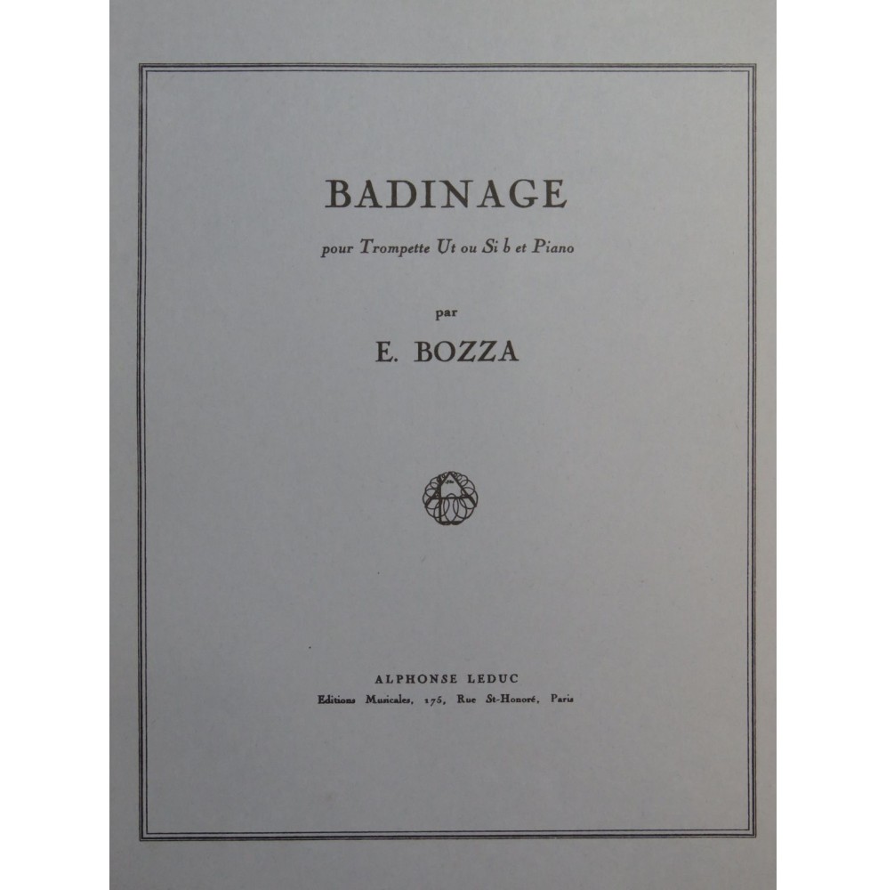 BOZZA Eugène Badinage Piano Trompette