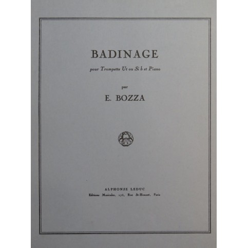 BOZZA Eugène Badinage Piano Trompette