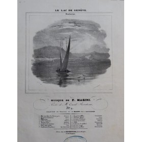 MASINI F. Le Lac de Genève Chant Piano ca1840