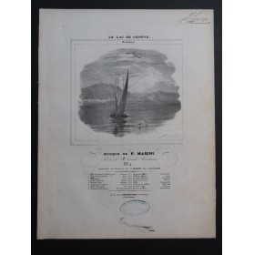 MASINI F. Le Lac de Genève Chant Piano ca1840