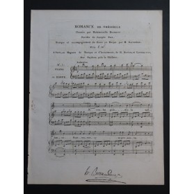 DARONDEAU Henri Romance de Théophile Chant Piano ou Harpe ca1820