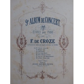 DE CROZE F. Polonaise No 3 op 164 Piano ca1890