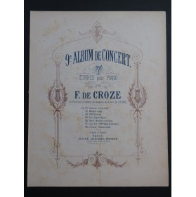 DE CROZE F. Polonaise No 3 op 164 Piano ca1890