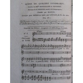 BERTON H. Le Concert Interrompu No 3 Chant Guitare ca1810