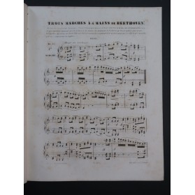 BEETHOVEN Trois Marches op 45 Piano 4 mains ca1860