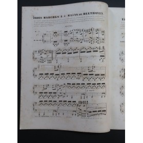 BEETHOVEN Trois Marches op 45 Piano 4 mains ca1860