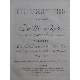 HAYDN Jospeh Ouverture Concert de Bach et Abel Clavecin Violon ca1800