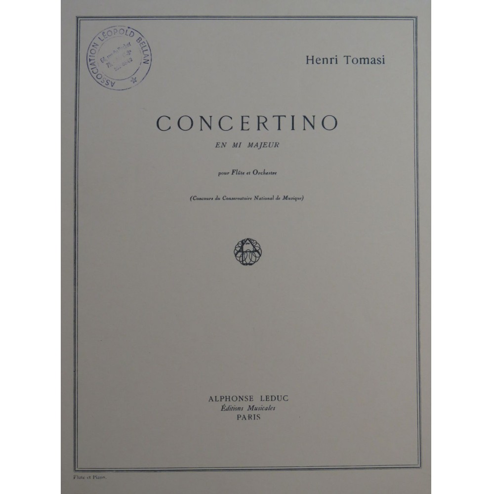 TOMASI Henri Concertino Piano Flûte