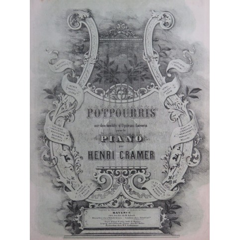 CRAMER Henri Potpourri sur Don Pasquale Donizetti Piano 4 mains ca1850