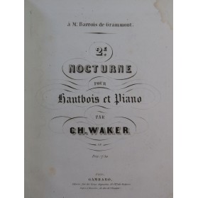 WAKER Ch. Nocturne No 2 Piano Hautbois ca1830