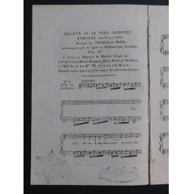 ISOUARD Nicolo Léonce ou le Fils Adoptif No 2 Chant Guitare ca1810