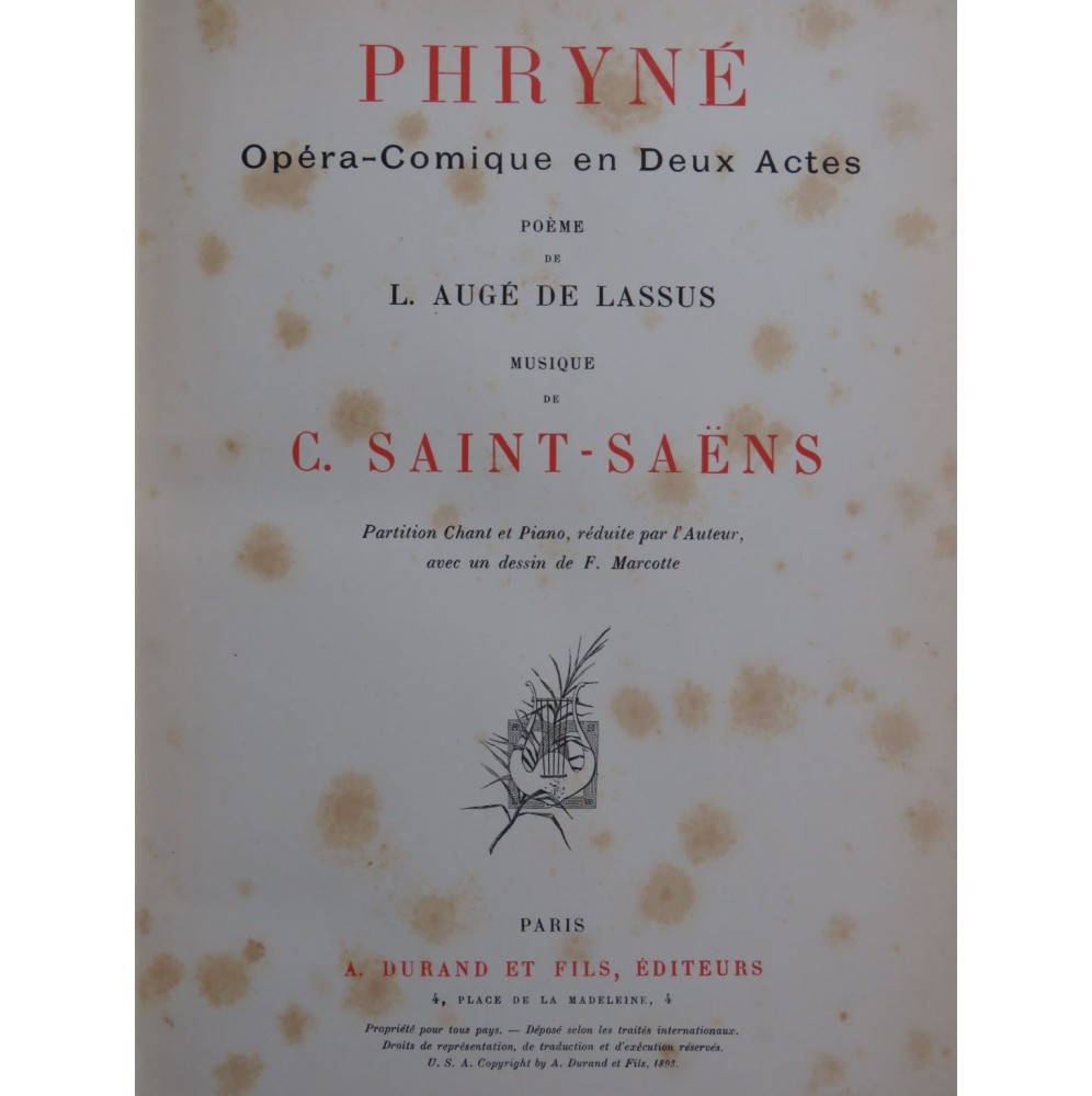 SAINT-SAËNS Camille Phryné BERLIOZ Hector Roméo et Juliette XIXe