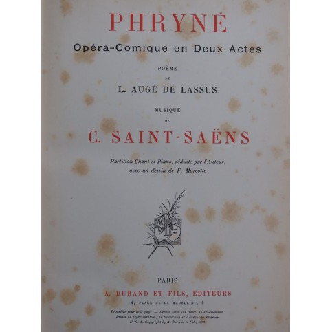 SAINT-SAËNS Camille Phryné BERLIOZ Hector Roméo et Juliette XIXe