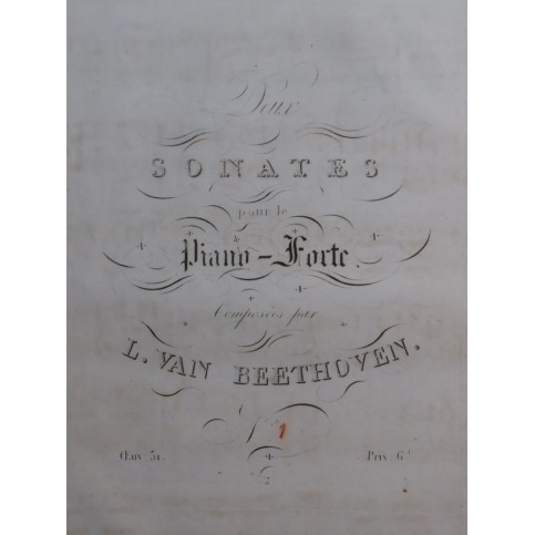 BEETHOVEN Sonate op 31 No 1 Piano ca1830