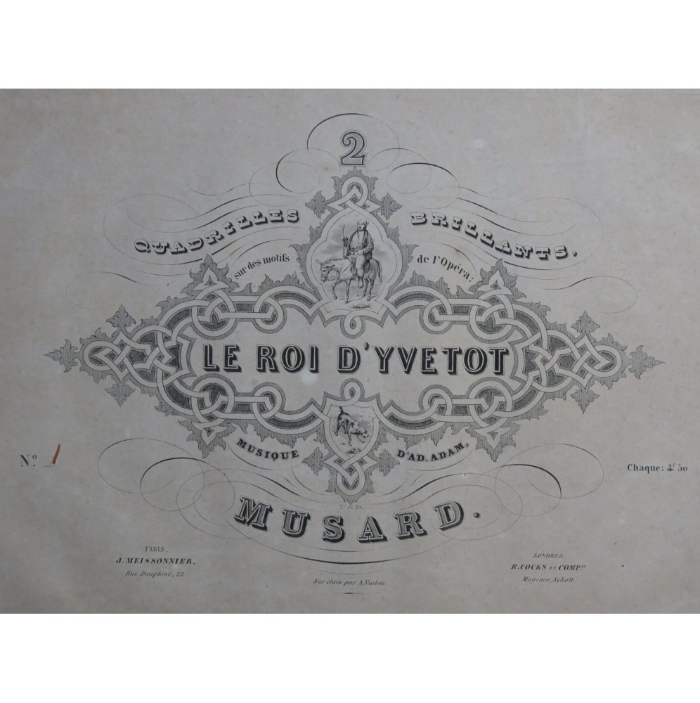 MUSARD Le Roi d'Yvetot Quadrille No 1 Piano ca1845