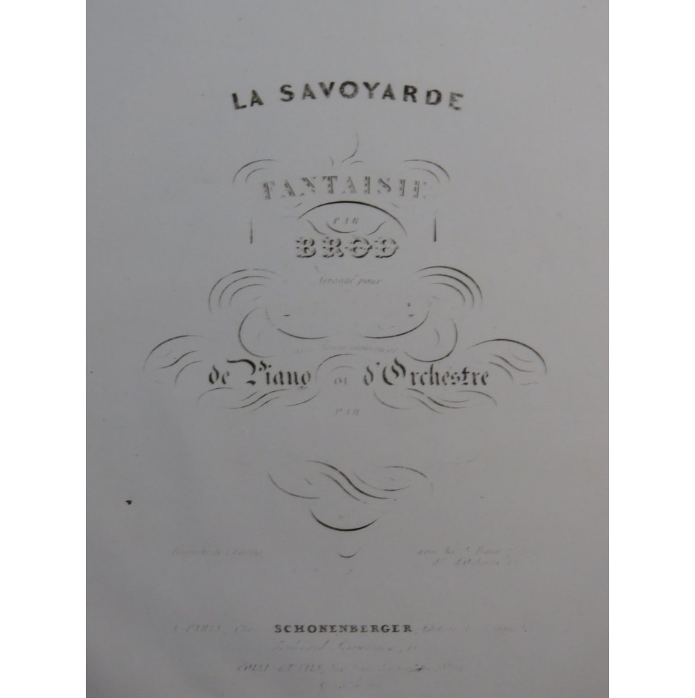 BROD Henri La Savoyarde op 7 Piano Hautbois ca1830