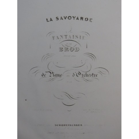 BROD Henri La Savoyarde op 7 Piano Hautbois ca1830