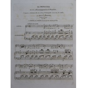 LORENZO Nicolo La Primavera Chant Piano ca1840