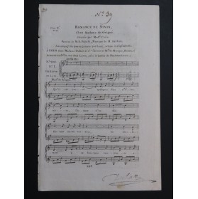 BERTON Henri Ninon chez Madame de Sévigné No 1 Chant Guitare ca1810