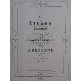 CONCONE J. BERTINI H. HELLER S. Etudes Piano XIXe