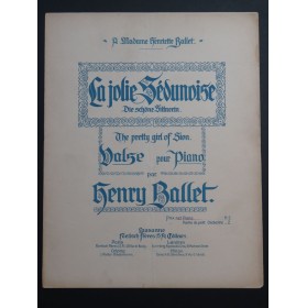 BALLET Henry La jolie Sédunoise Piano ca1910