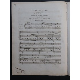 CARCASSI Matteo Il ne vient pas Dédicace Chant Piano ou Harpe ca1820