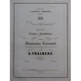 THALBERG S. VERROUST S. Grand Divertissement op 7 Piano Hautbois ca1845