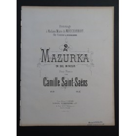 SAINT-SAËNS Camille Mazurka No 2 op 24 Piano 1872