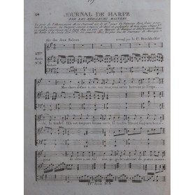 BURCKHOFFER J. G. Air des Deux Suisses Chant Harpe ca1795