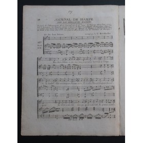 BURCKHOFFER J. G. Air des Deux Suisses Chant Harpe ca1795