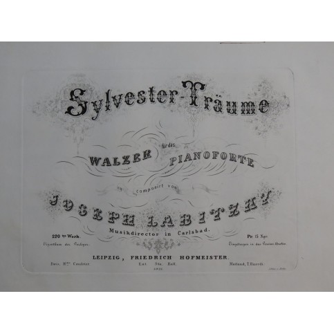 LABITZKY Joseph Sylvester Träume op 220 Piano ca1855