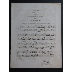 BELLINI Vincenzo Norma Casta Diva Chant Piano ca1830