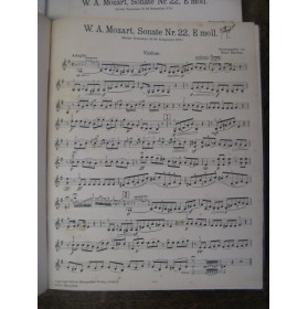 MOZART W. A. 22 Sonates et Variations Violon Piano