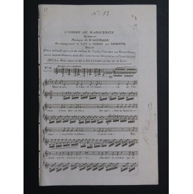 D'ALVIMARE Martin Pierre L'Ombre de Marguerite Chant Guitare ca1820