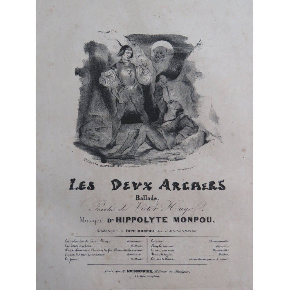 MONPOU Hippolyte Les Deux Archers Nanteuil Chant Piano 1834