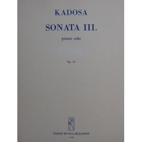 KADOSA Pál Sonate No 13 op 13 Piano 1966