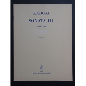 KADOSA Pál Sonate No 13 op 13 Piano 1966