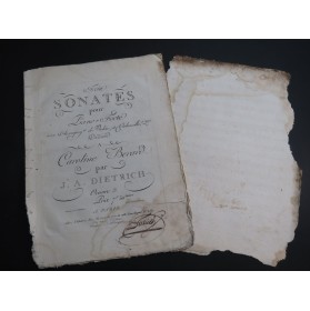 DIETRICH J. A. Trois Sonates op 3 Piano Violoncelle ca1800